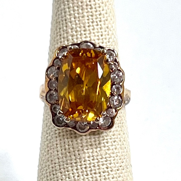 Jewelry - Citrine Colored CZ Ring in 925 Silver Size 5